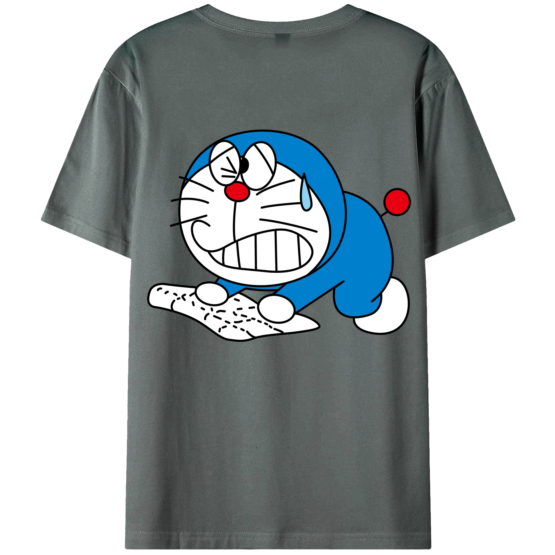 （画像用） ドラえもん Doraemon 綿100％ メンズ半袖Tシャツ（バックプリント） 通気性